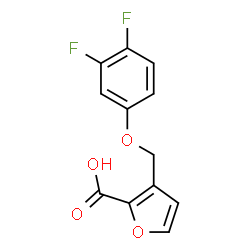 ChemSpider 2D Image | 3-[(3,4-Difluorophenoxy)methyl]-2-furoic acid | C12H8F2O4
