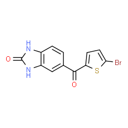 ChemSpider 2D Image | 5-[(5-Bromo-2-thienyl)carbonyl]-1,3-dihydro-2H-benzimidazol-2-one | C12H7BrN2O2S