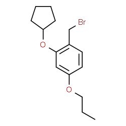 ChemSpider 2D Image | 1-(Bromomethyl)-2-(cyclopentyloxy)-4-propoxybenzene | C15H21BrO2