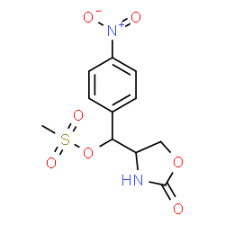 ChemSpider 2D Image | (4-Nitrophenyl)(2-oxo-1,3-oxazolidin-4-yl)methyl methanesulfonate | C11H12N2O7S