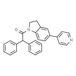 ChemSpider 2D Image | 2,2-Diphenyl-1-[5-(4-pyridinyl)-2,3-dihydro-1H-indol-1-yl]ethanone | C27H22N2O