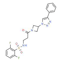 ChemSpider 2D Image | 2,6-Difluoro-N-{3-oxo-3-[3-(4-phenyl-1H-1,2,3-triazol-1-yl)-1-azetidinyl]propyl}benzenesulfonamide | C20H19F2N5O3S