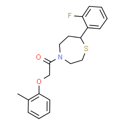 ChemSpider 2D Image | 1-[7-(2-Fluorophenyl)-1,4-thiazepan-4-yl]-2-(2-methylphenoxy)ethanone | C20H22FNO2S