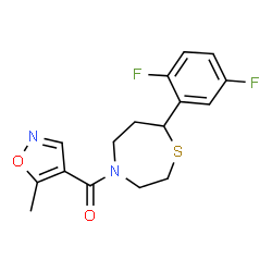ChemSpider 2D Image | [7-(2,5-Difluorophenyl)-1,4-thiazepan-4-yl](5-methyl-1,2-oxazol-4-yl)methanone | C16H16F2N2O2S