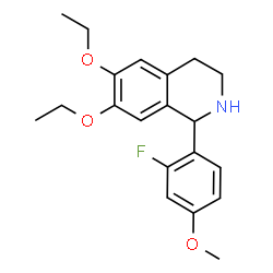 ChemSpider 2D Image | 6,7-Diethoxy-1-(2-fluoro-4-methoxyphenyl)-1,2,3,4-tetrahydroisoquinoline | C20H24FNO3