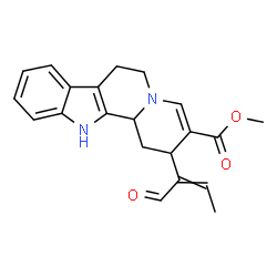 ChemSpider 2D Image | Methyl 2-(1-oxo-2-buten-2-yl)-1,2,6,7,12,12b-hexahydroindolo[2,3-a]quinolizine-3-carboxylate | C21H22N2O3