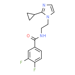 ChemSpider 2D Image | N-[2-(2-Cyclopropyl-1H-imidazol-1-yl)ethyl]-3,4-difluorobenzamide | C15H15F2N3O