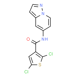 ChemSpider 2D Image | 2,5-Dichloro-N-(pyrazolo[1,5-a]pyridin-5-yl)-3-thiophenecarboxamide | C12H7Cl2N3OS