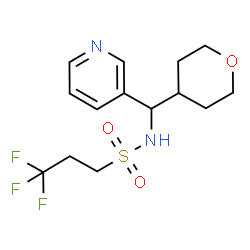 ChemSpider 2D Image | 3,3,3-Trifluoro-N-[3-pyridinyl(tetrahydro-2H-pyran-4-yl)methyl]-1-propanesulfonamide | C14H19F3N2O3S