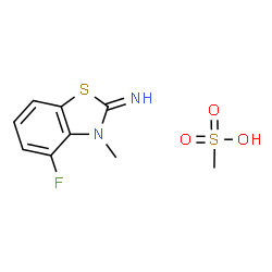 ChemSpider 2D Image | 4-Fluoro-3-methyl-1,3-benzothiazol-2(3H)-imine methanesulfonate (1:1) | C9H11FN2O3S2
