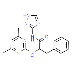 ChemSpider 2D Image | Nalpha-(4,6-Dimethyl-2-pyrimidinyl)-N-1H-1,2,4-triazol-3-ylphenylalaninamide | C17H19N7O