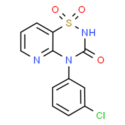 ChemSpider 2D Image | 4-(3-Chlorophenyl)-2H-pyrido[2,3-e][1,2,4]thiadiazin-3(4H)-one 1,1-dioxide | C12H8ClN3O3S