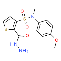 ChemSpider 2D Image | 2-(Hydrazinocarbonyl)-N-(4-methoxyphenyl)-N-methyl-3-thiophenesulfonamide | C13H15N3O4S2