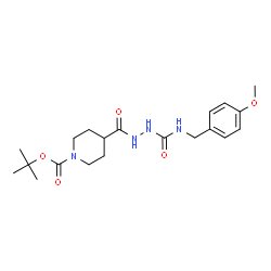 ChemSpider 2D Image | 2-Methyl-2-propanyl 4-({2-[(4-methoxybenzyl)carbamoyl]hydrazino}carbonyl)-1-piperidinecarboxylate | C20H30N4O5