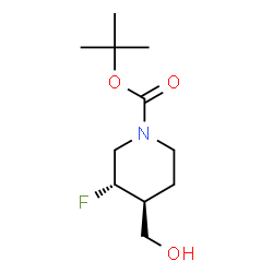 ChemSpider 2D Image | (3S,4S)-rel-1-Boc-3-fluoro-4-(hydroxymethyl)piperidine | C11H20FNO3