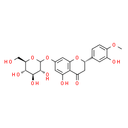 ChemSpider 2D Image | (2S)-5-Hydroxy-2-(3-hydroxy-4-methoxyphenyl)-4-oxo-3,4-dihydro-2H-chromen-7-yl D-glucopyranoside | C22H24O11