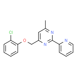 ChemSpider 2D Image | 4-[(2-Chlorophenoxy)methyl]-6-methyl-2-(2-pyridinyl)pyrimidine | C17H14ClN3O
