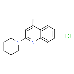 ChemSpider 2D Image | 4-Methyl-2-(1-piperidinyl)quinoline hydrochloride (1:1) | C15H19ClN2