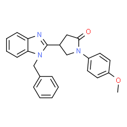 ChemSpider 2D Image | 4-(1-Benzyl-1H-benzimidazol-2-yl)-1-(4-methoxyphenyl)-2-pyrrolidinone | C25H23N3O2