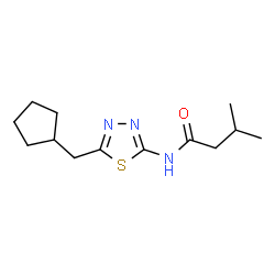 ChemSpider 2D Image | N-[5-(Cyclopentylmethyl)-1,3,4-thiadiazol-2-yl]-3-methylbutanamide | C13H21N3OS