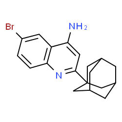 ChemSpider 2D Image | 2-(Adamantan-1-yl)-6-bromo-4-quinolinamine | C19H21BrN2