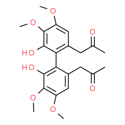 ChemSpider 2D Image | 1,1'-(6,6'-Dihydroxy-4,4',5,5'-tetramethoxy-2,2'-biphenyldiyl)diacetone | C22H26O8