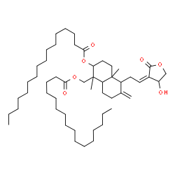 ChemSpider 2D Image | {5-[(2Z)-2-(4-Hydroxy-2-oxodihydro-3(2H)-furanylidene)ethyl]-1,4a-dimethyl-6-methylene-2-(palmitoyloxy)decahydro-1-naphthalenyl}methyl palmitate | C52H90O7