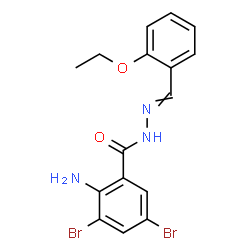 ChemSpider 2D Image | 2-Amino-3,5-dibromo-N'-(2-ethoxybenzylidene)benzohydrazide | C16H15Br2N3O2