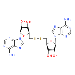 ChemSpider 2D Image | (2S,3S,4R,5R,2'S,3'S,4'R,5'R)-2,2'-[Disulfanediylbis(methylene)]bis[5-(6-amino-9H-purin-9-yl)tetrahydro-3,4-furandiol] (non-preferred name) | C20H24N10O6S2