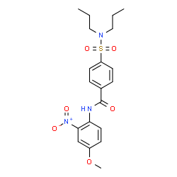 ChemSpider 2D Image | 4-(Dipropylsulfamoyl)-N-(4-methoxy-2-nitrophenyl)benzamide | C20H25N3O6S