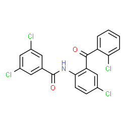 ChemSpider 2D Image | 3,5-Dichloro-N-[4-chloro-2-(2-chlorobenzoyl)phenyl]benzamide | C20H11Cl4NO2