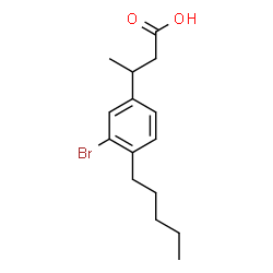 ChemSpider 2D Image | 3-(3-Bromo-4-pentylphenyl)butanoic acid | C15H21BrO2