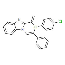 ChemSpider 2D Image | 2-(4-Chlorophenyl)-1-methylene-3-phenyl-1,2-dihydropyrazino[1,2-a]benzimidazole | C23H16ClN3