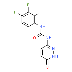ChemSpider 2D Image | 1-(6-Oxo-1,6-dihydro-3-pyridazinyl)-3-(2,3,4-trifluorophenyl)urea | C11H7F3N4O2