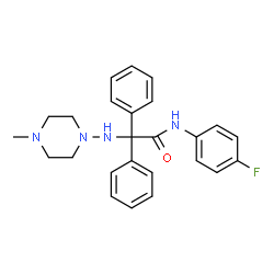 ChemSpider 2D Image | N-(4-Fluorophenyl)-2-[(4-methyl-1-piperazinyl)amino]-2,2-diphenylacetamide | C25H27FN4O