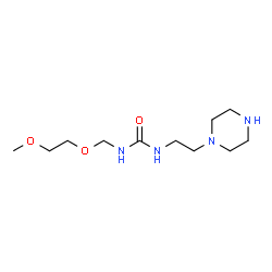 ChemSpider 2D Image | 1-[(2-Methoxyethoxy)methyl]-3-[2-(1-piperazinyl)ethyl]urea | C11H24N4O3