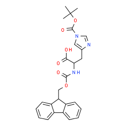 ChemSpider 2D Image | N-[(9H-Fluoren-9-ylmethoxy)carbonyl]-1-{[(2-methyl-2-propanyl)oxy]carbonyl}histidine | C26H27N3O6
