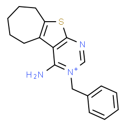 ChemSpider 2D Image | 4-Amino-3-benzyl-6,7,8,9-tetrahydro-5H-cyclohepta[4,5]thieno[2,3-d]pyrimidin-3-ium | C18H20N3S