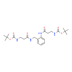 ChemSpider 2D Image | 2-Methyl-2-propanyl {3-[(2-{[3-({[(2-methyl-2-propanyl)oxy]carbonyl}amino)propanoyl]amino}benzyl)amino]-3-oxopropyl}carbamate (non-preferred name) | C23H36N4O6
