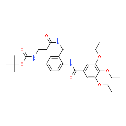 ChemSpider 2D Image | 2-Methyl-2-propanyl [3-oxo-3-({2-[(3,4,5-triethoxybenzoyl)amino]benzyl}amino)propyl]carbamate | C28H39N3O7