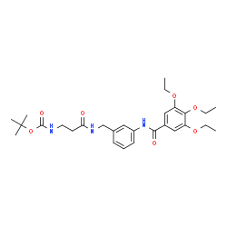 ChemSpider 2D Image | 2-Methyl-2-propanyl [3-oxo-3-({3-[(3,4,5-triethoxybenzoyl)amino]benzyl}amino)propyl]carbamate | C28H39N3O7
