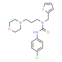ChemSpider 2D Image | 3-(4-Chlorophenyl)-1-[3-(4-morpholinyl)propyl]-1-(2-thienylmethyl)urea | C19H24ClN3O2S