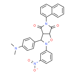 ChemSpider 2D Image | 3-[4-(Dimethylamino)phenyl]-5-(1-naphthyl)-2-(3-nitrophenyl)dihydro-2H-pyrrolo[3,4-d][1,2]oxazole-4,6(3H,5H)-dione | C29H24N4O5