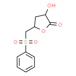 ChemSpider 2D Image | 3-Hydroxy-5-[(phenylsulfonyl)methyl]dihydro-2(3H)-furanone | C11H12O5S