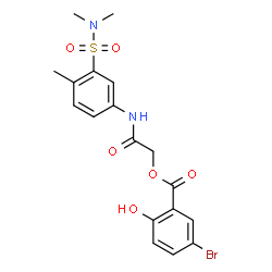 ChemSpider 2D Image | 2-{[3-(Dimethylsulfamoyl)-4-methylphenyl]amino}-2-oxoethyl 5-bromo-2-hydroxybenzoate | C18H19BrN2O6S