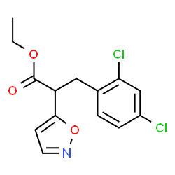 ChemSpider 2D Image | Ethyl 3-(2,4-dichlorophenyl)-2-(1,2-oxazol-5-yl)propanoate | C14H13Cl2NO3