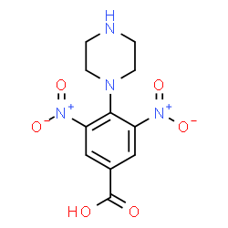 ChemSpider 2D Image | 3,5-Dinitro-4-(1-piperazinyl)benzoic acid | C11H12N4O6
