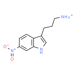 ChemSpider 2D Image | 3-(6-Nitro-1H-indol-3-yl)-1-propanaminium | C11H14N3O2