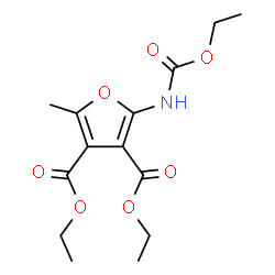 ChemSpider 2D Image | Diethyl 2-[(ethoxycarbonyl)amino]-5-methyl-3,4-furandicarboxylate | C14H19NO7