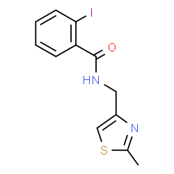 ChemSpider 2D Image | 2-Iodo-N-[(2-methyl-1,3-thiazol-4-yl)methyl]benzamide | C12H11IN2OS